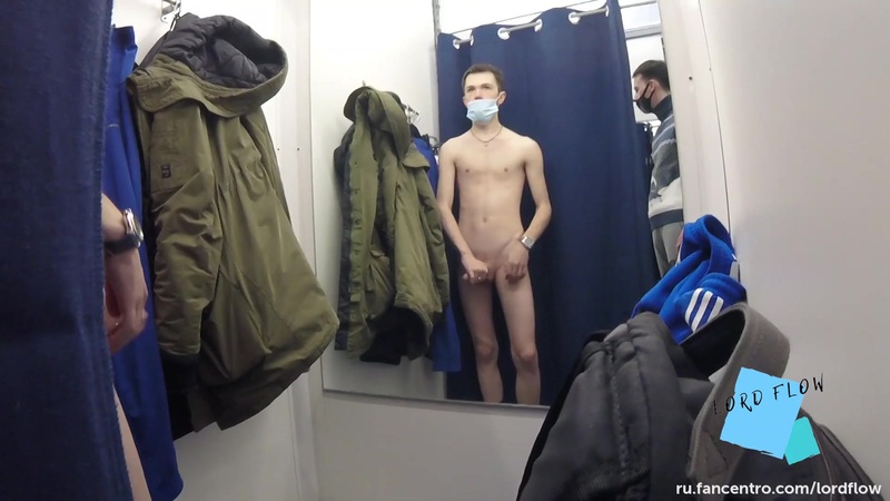 Young russian boy jerks off in fitting room while people are outside lordflow