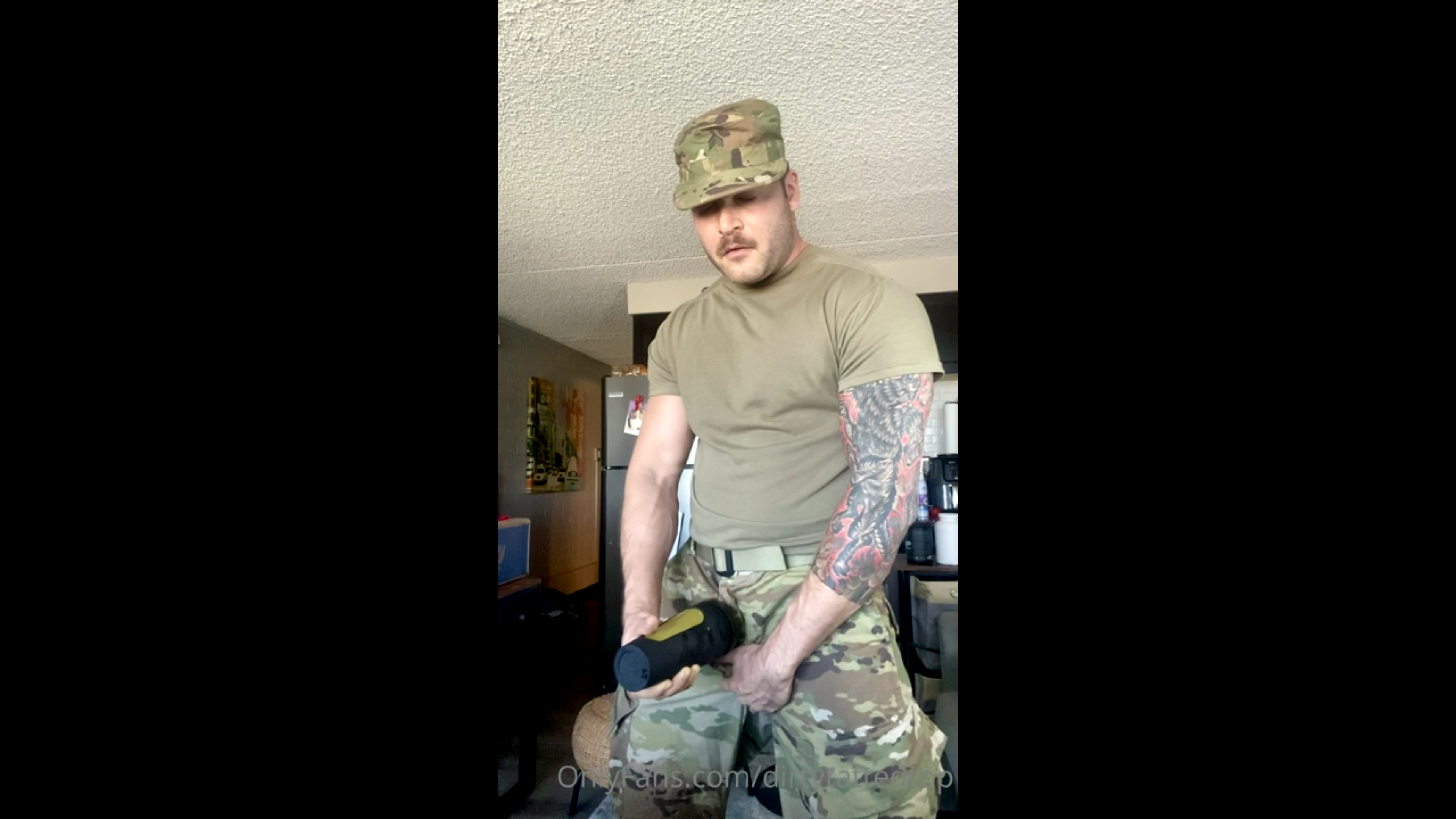 Using my toy till i cum while wearing my uniform luca hunter (dirtytattedtop)