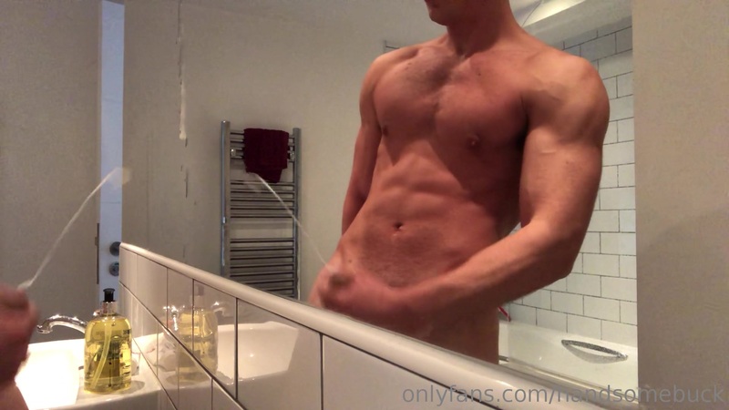 Quick jerk off and eating my load handsomebuck