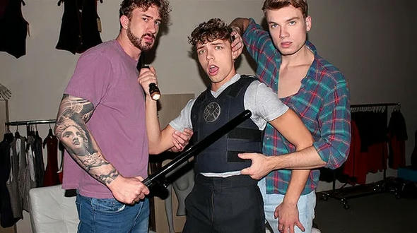 Covering the laws ass with cum whos in charge now ? jack valor, caden dior, evan jordie